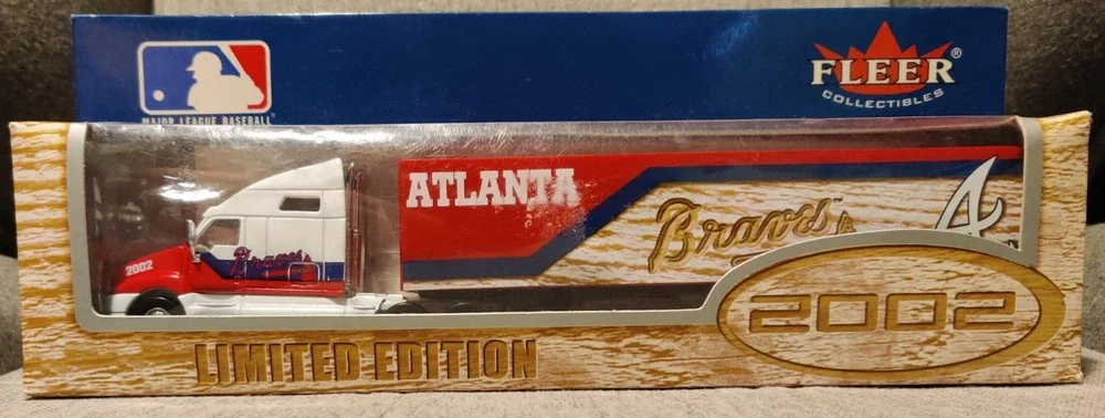 Atlanta Braves 2002 Fleer 1:80 Diecast Tractor Trailer Truck. Brand New In Box